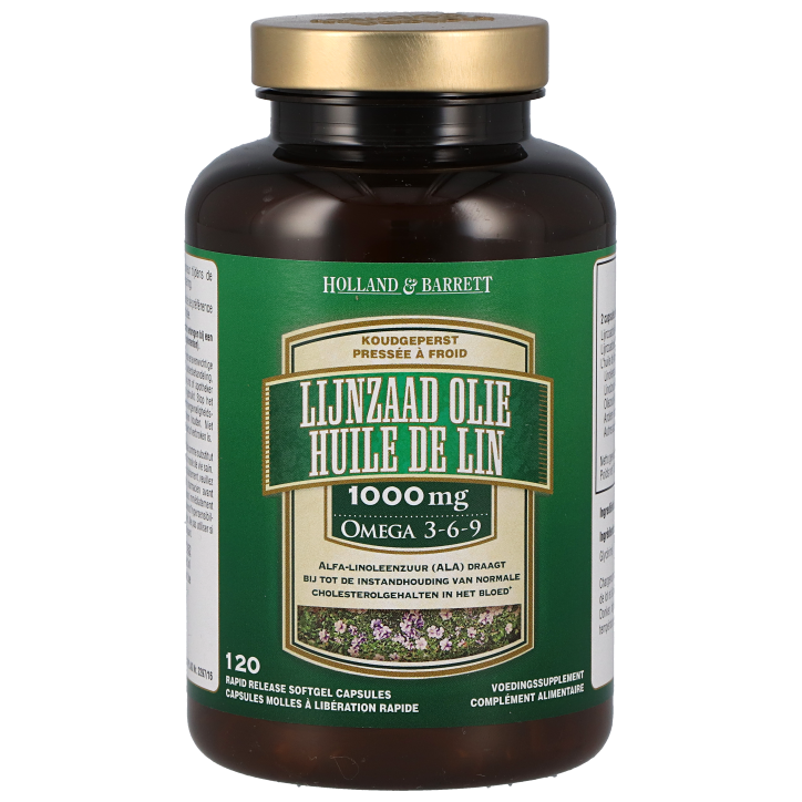 Holland & Barrett Huile de Lin 1000mg - 120 capsules softgel