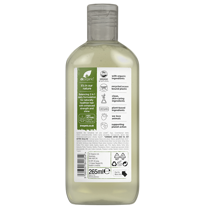 Shampoing & après-shampoing Dr. Organic à l'Huile de chanvre 2 en 1 265 ml-2