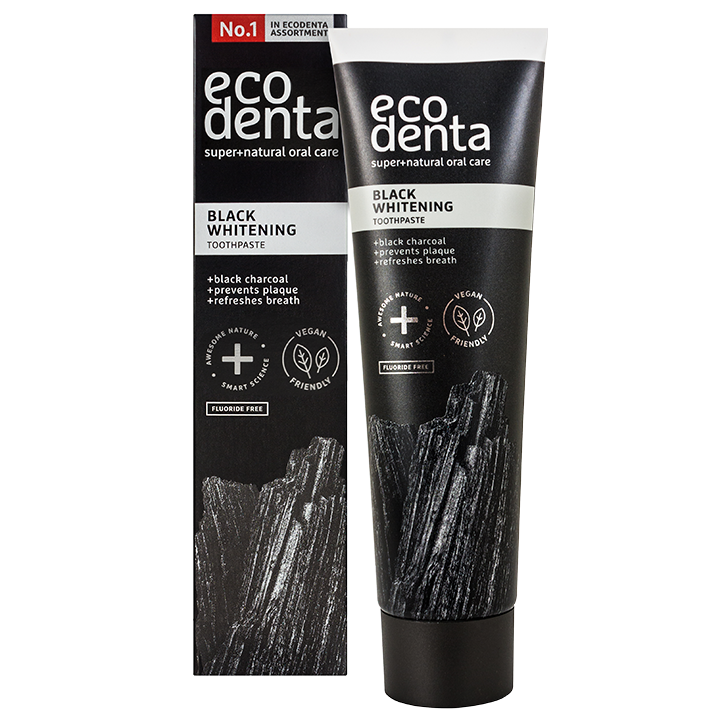Ecodenta Extra Black Dentifrice blanchissant au charbon de bois noir & Teavigo 100 ml-1