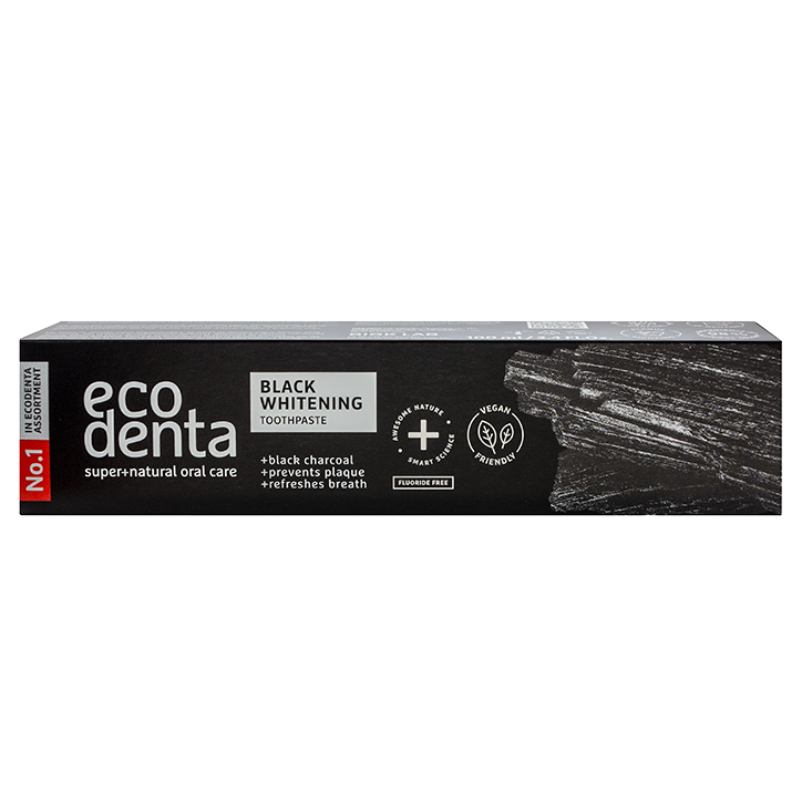 Ecodenta Extra Black Dentifrice blanchissant au charbon de bois noir & Teavigo 100 ml-3