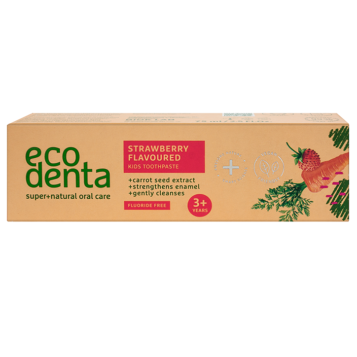 Ecodenta Dentifrice spécial enfants parfum fraises des bois, à l'extrait de carotte & Kalident - 75ml-3