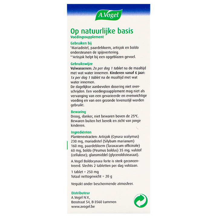 A.Vogel Boldocynara Forte Opgeblazen Gevoel - 80 tabletten-3