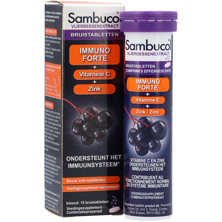 Sambucol Immuno Forte Vitamine C + Zink - 15 bruistabletten-2