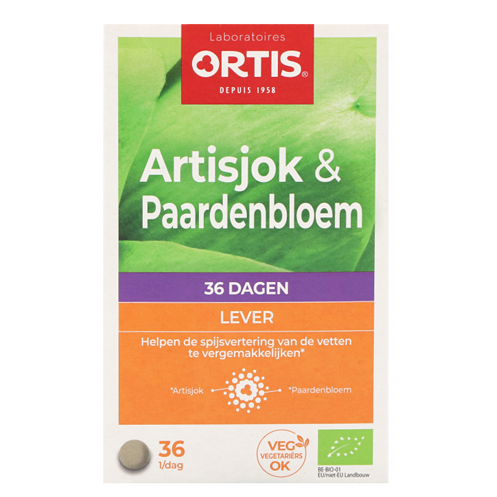 Ortis Artisjok & Paardenbloem Bio (36 Tabletten)-1