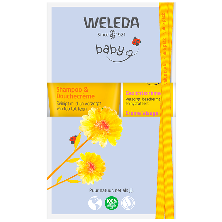 Weleda Coffret avantage bébé calendula crème lavante corps & cheveux et crème visage-2