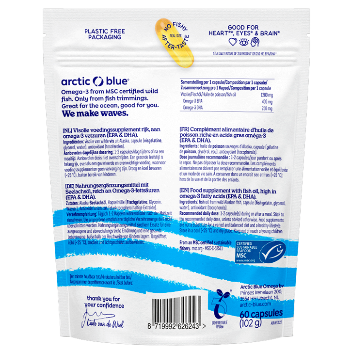 Arctic Blue Oméga 3 Huile de Poisson DHA+EPA - 60 capsules-2