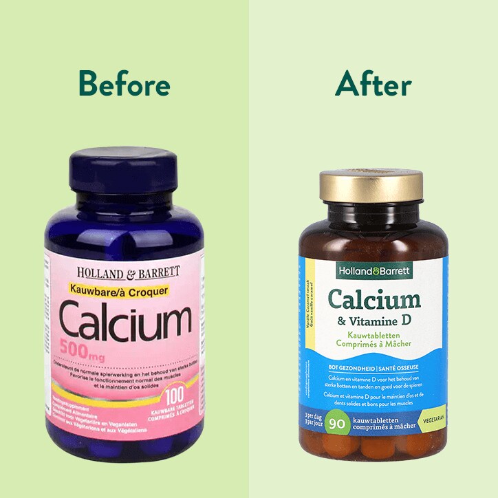 Holland & Barrett Calcium met Vitamine D - 90 kauwtabletten