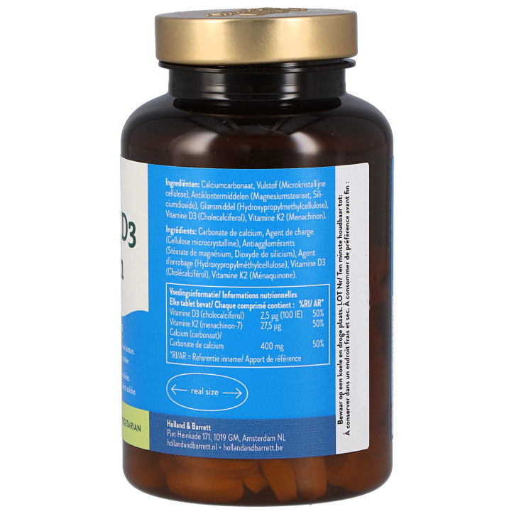 Holland & Barrett Vitamine K2, D3 + Calcium - 120 tabletten-2