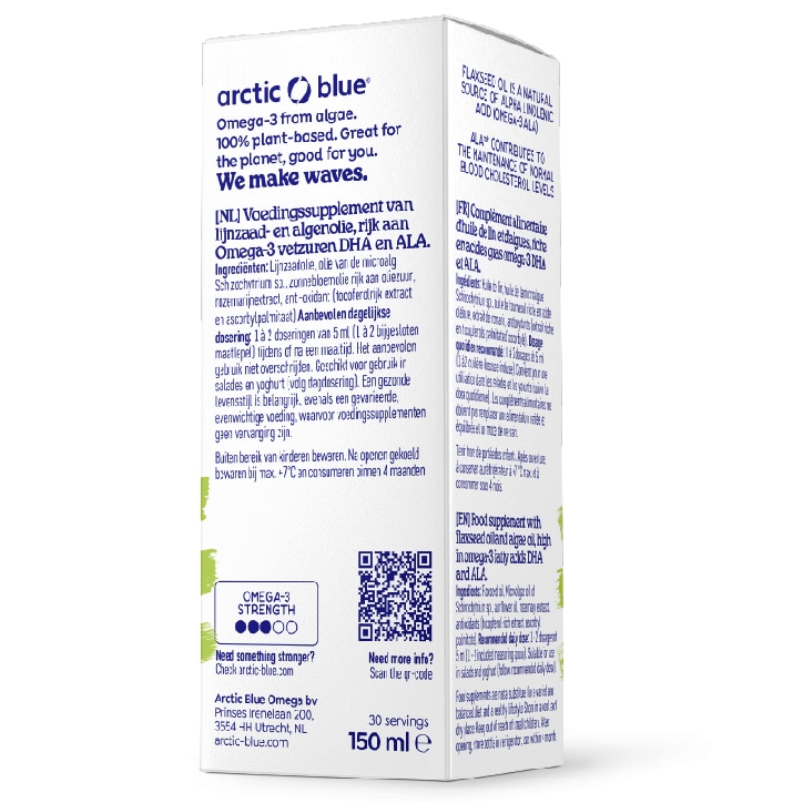 Arctic Blue Omega 3 Lijnzaad- & Algenolie ALA+DHA - 150ml-2