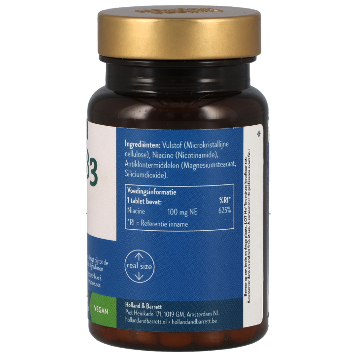 Holland & Barrett Vitamine B3 Niacine 100mg - 120 tabletten-2