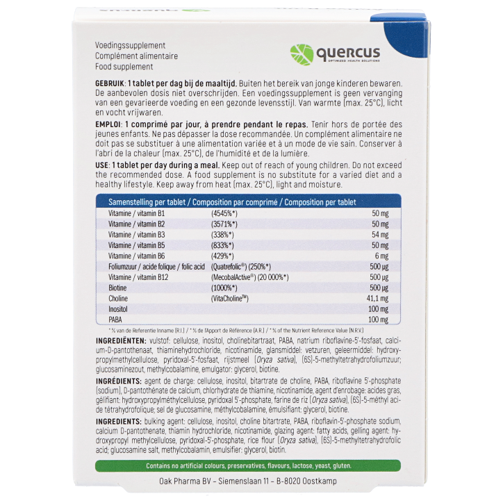Quercus Active B-Vit - 60 tabletten
