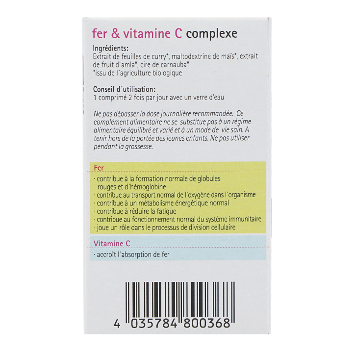 GSE Complexe Fer et Vitamine C - 60 comprimés-3