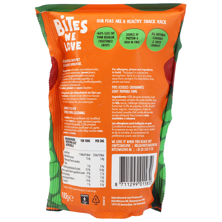 Bites We Love Crunchy Peas Smoked Paprika - 100g-3