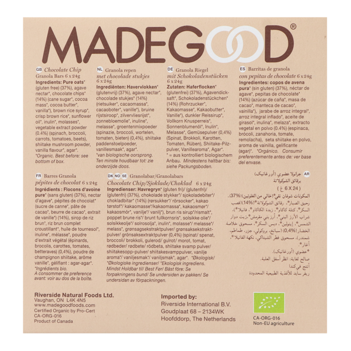 MadeGood Granola Bar Chocolate Chip - 24g-3