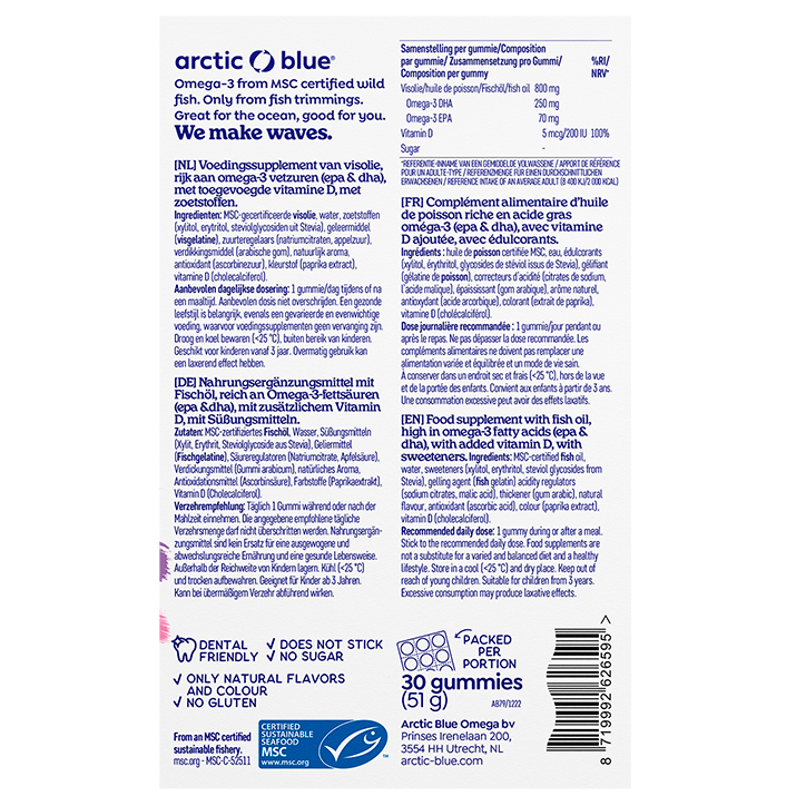 Arctic Blue Oméga 3 + Vitamine D pour Enfants – 30 gummies-2