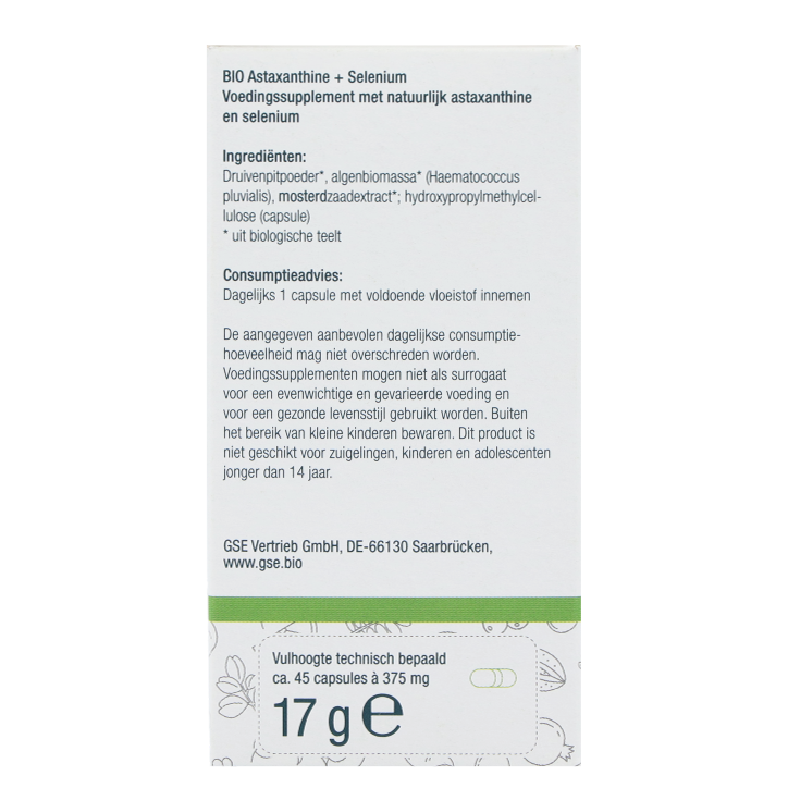 GSE Astaxanthine + Selenium - 45 capsules