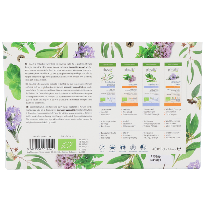 Physalis Aromatherapy Immunity Support Kit - 4 x 10ml