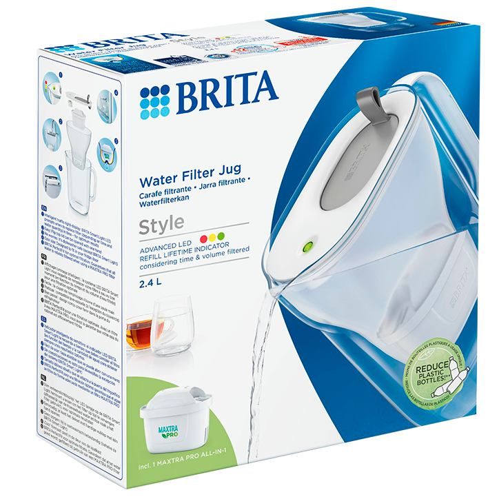 BRITA Carafe Filtrante 'Style' Grise + 1 filtre MAXTRA PRO - 2.4l-1