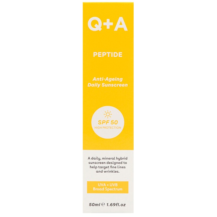 Q+A Peptide Anti-Ageing Facial Sunscreen SPF50 - 50ml-1