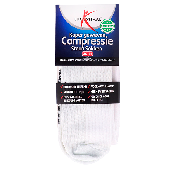 Lucovitaal Chaussettes de Compression Blanc 36-41-1