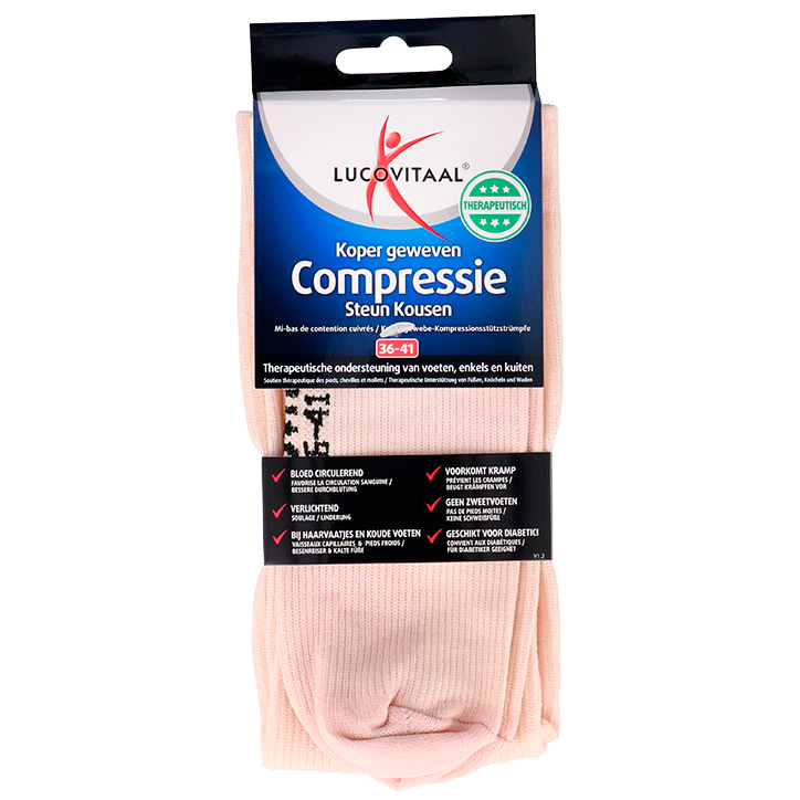 Lucovitaal Chaussettes de Compression Nude 36-41-1