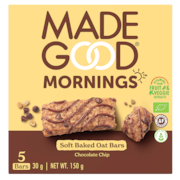 MadeGood Morning Soft Baked Oat Bars Chocolate Chips - 5 x 30g