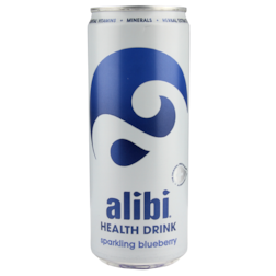 Foto van Alibi Health Drink Sparkling Blueberry