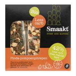 Smaakt Less Carb Pinda-Pompoenpitrepen Bio - 3x25 g