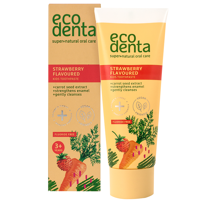 Ecodenta Dentifrice spécial enfants parfum fraises des bois, à l'extrait de carotte & Kalident - 75ml-1