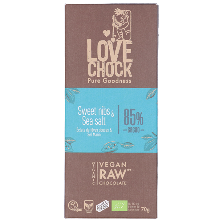 Lovechock Sweet Nibs & Sea Salt 85% Cacao Bio - 70g-1