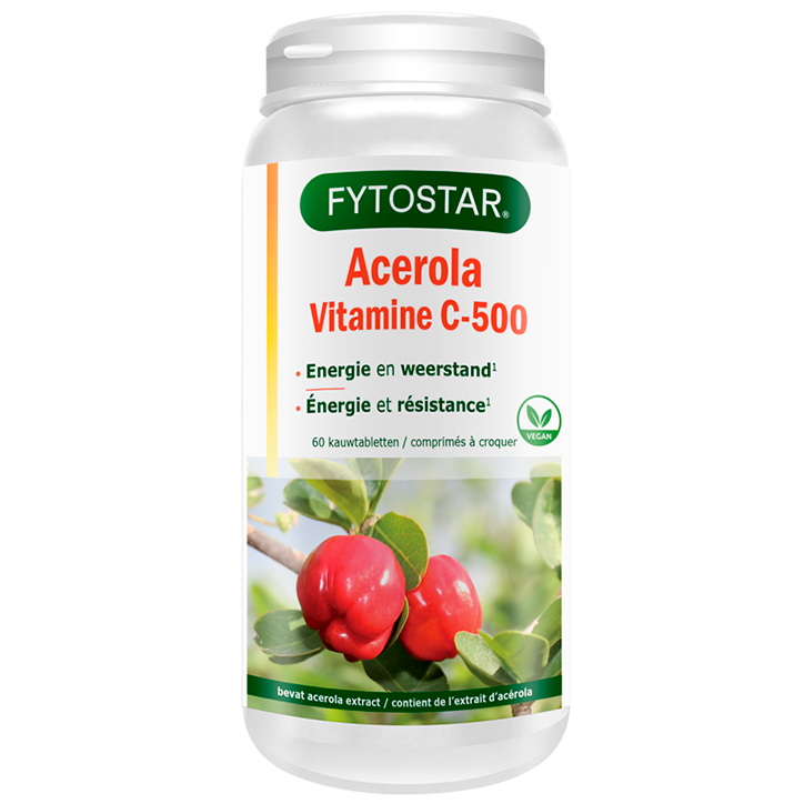 Fytostar Acérola Vitamine C 500mg - 60 comprimés à mâcher-1