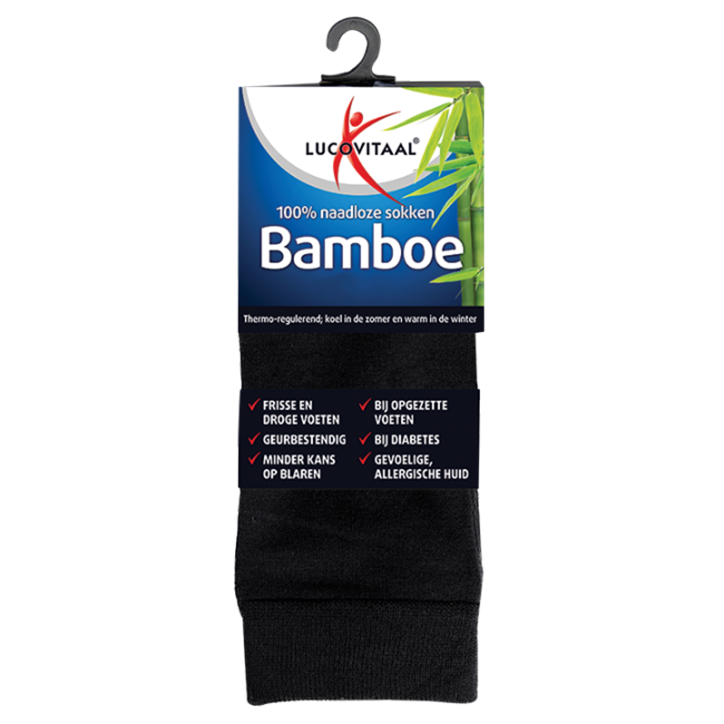 Lucovitaal Bamboe Sokken Zwart 43-46-1