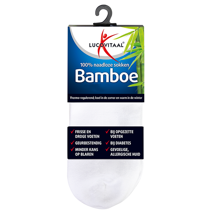 Lucovitaal Chaussettes Courtes Bambou Blanc 43-46-1