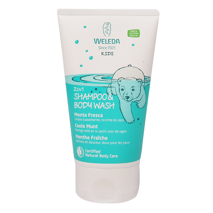 Weleda Kids 2in1 Shampoo Body Wash Coole Munt - 150ml-1