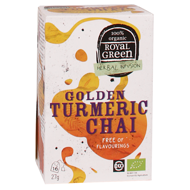 Royal Green Golden Turmeric Chai Bio (16 Theezakjes)-1