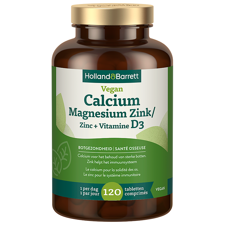 Holland & Barrett Vegan Calcium Magnesium Zink + Vitamine D3 - 120 tabletten-1