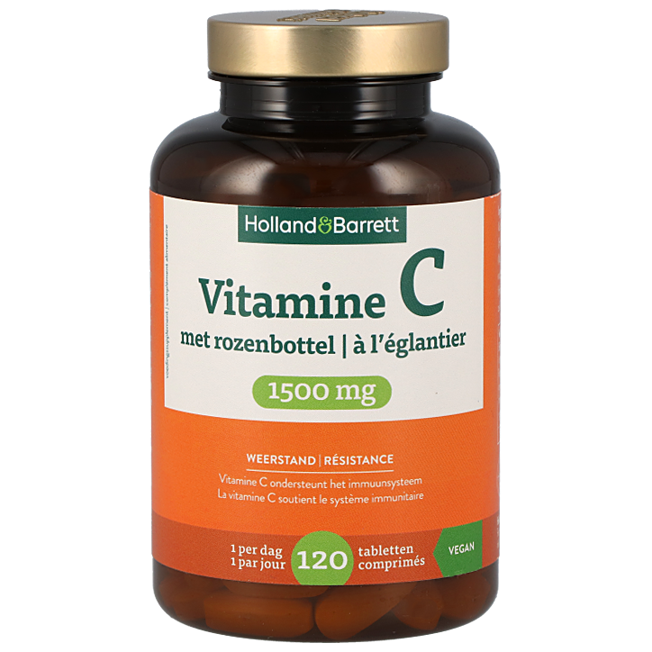 Holland & Barrett Vitamine C Met Rozenbottel 1500mg - 120 tabletten-1