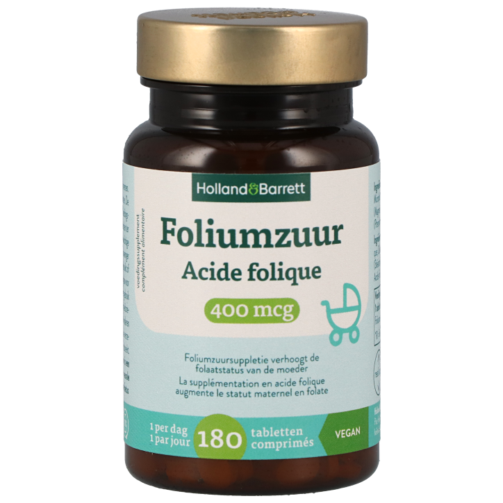 Holland & Barrett Foliumzuur 400mcg - 180 tabletten-1