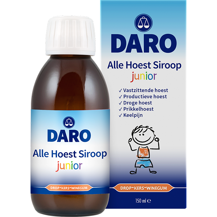 Daro Alle Hoest Siroop Junior Drop-Kers-Winegum (150ml)-1