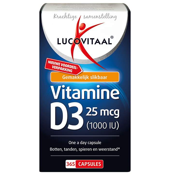 Lucovitaal Vitamine D3, 25mcg (365 Capsules)-1