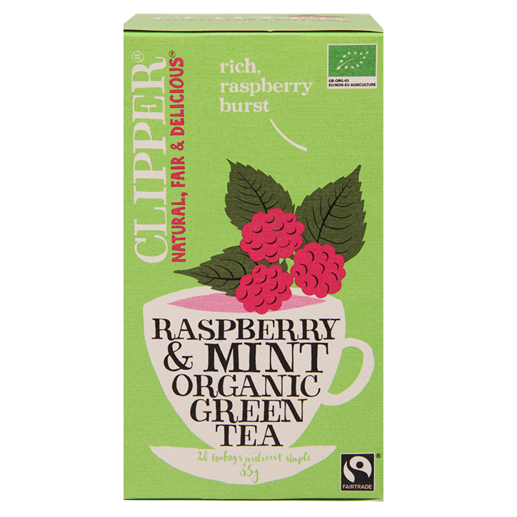 Clipper Raspberry & Mint Organic Green Tea Bio (20 Theezakjes)
