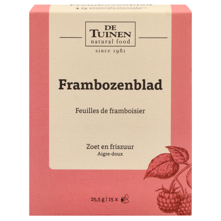 De Tuinen Thee Frambozenblad - 15 theezakjes-1