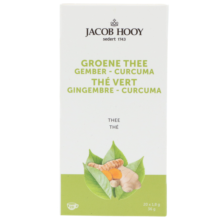 Jacob Hooy Thé vert gingembre curcuma - 20 sachets-1