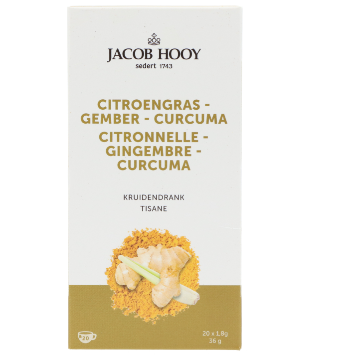 Jacob Hooy Citronnelle gingembre curcuma - 20 sachets-1
