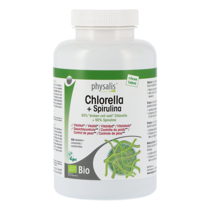 Physalis Chlorella + Spirulina (500 tabletten)-1