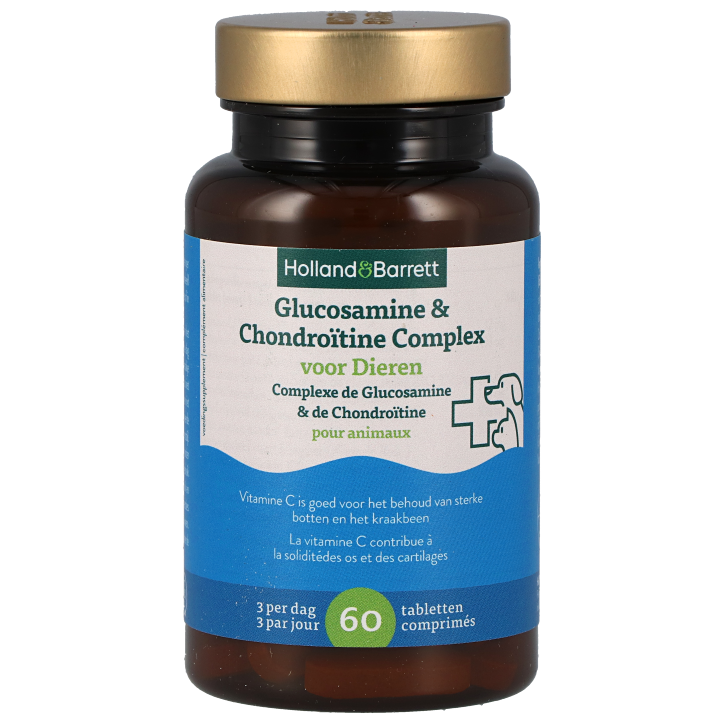Holland & Barrett Complexe de Glucosamine et Chondroïtine pour Animaux - 60 comprimés-1