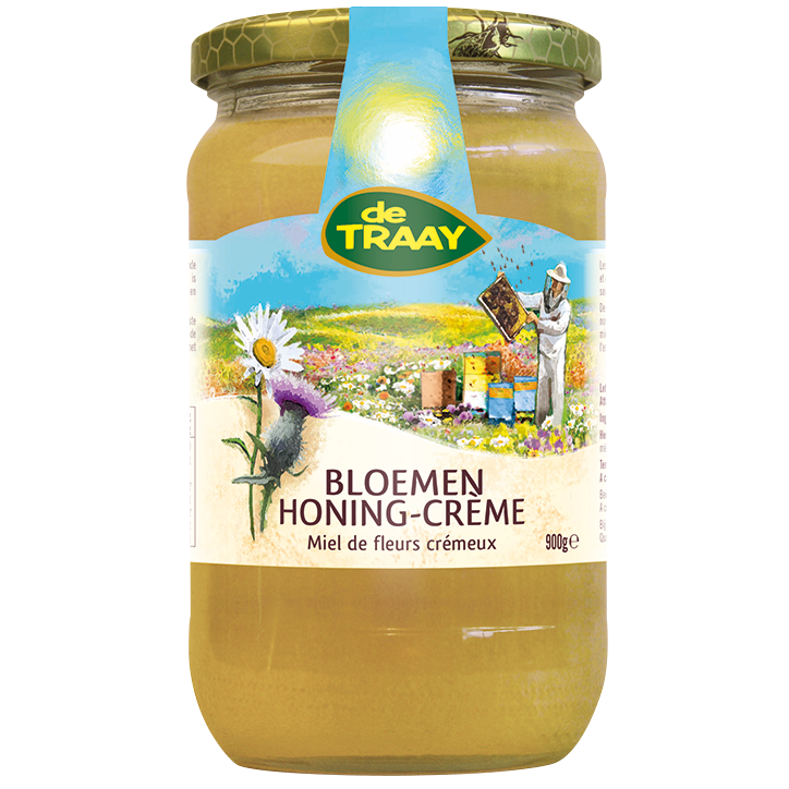 De Traay Imkerij Bloemen Honing Crème - 900g-1