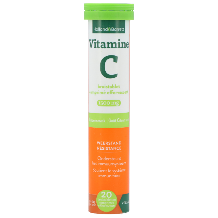 Holland & Barrett Vitamine C Bruistablet 1500mg Limoensmaak - 20 bruistabletten-1