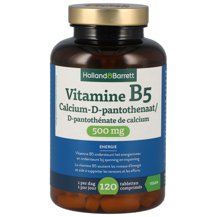 Holland & Barrett Vitamine B5 Calcium-D-Pantothenaat 500mg - 120 tabletten-1