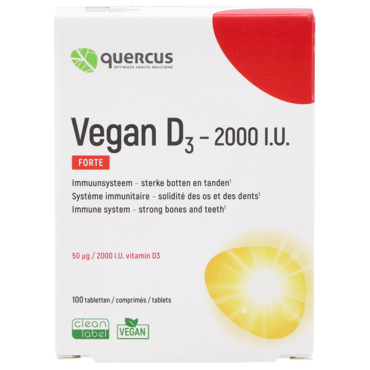 Quercus Vegan D3 - 2000 I.U. (100 tabletten)-1